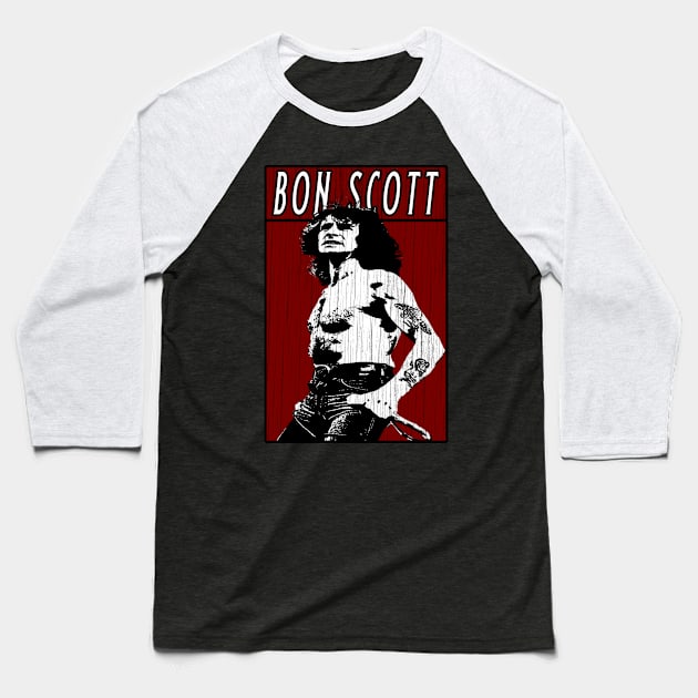 Vintage Retro Bon Scott Baseball T-Shirt by Projectup